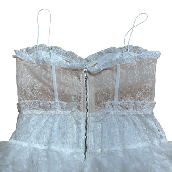 For Love & Lemons White Jules Mini Dress Women’s US L - Picture 6 of 8